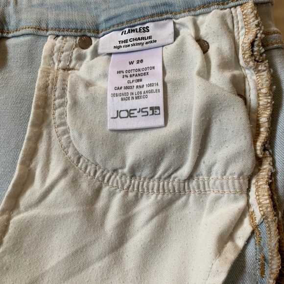 JOE'S FLAWLESS THE CHARLIE HIGH RISE SKINNY ANKLE JEANS - LIGHT BLUE - SIZE 26 - Picture 9 of 14